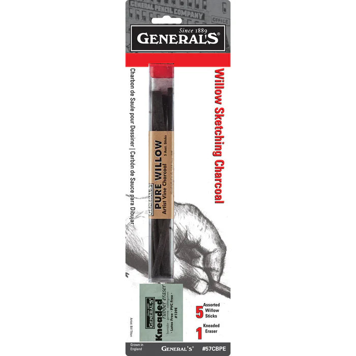 General’s Willow Sketching Charcoal and Kneadable Eraser