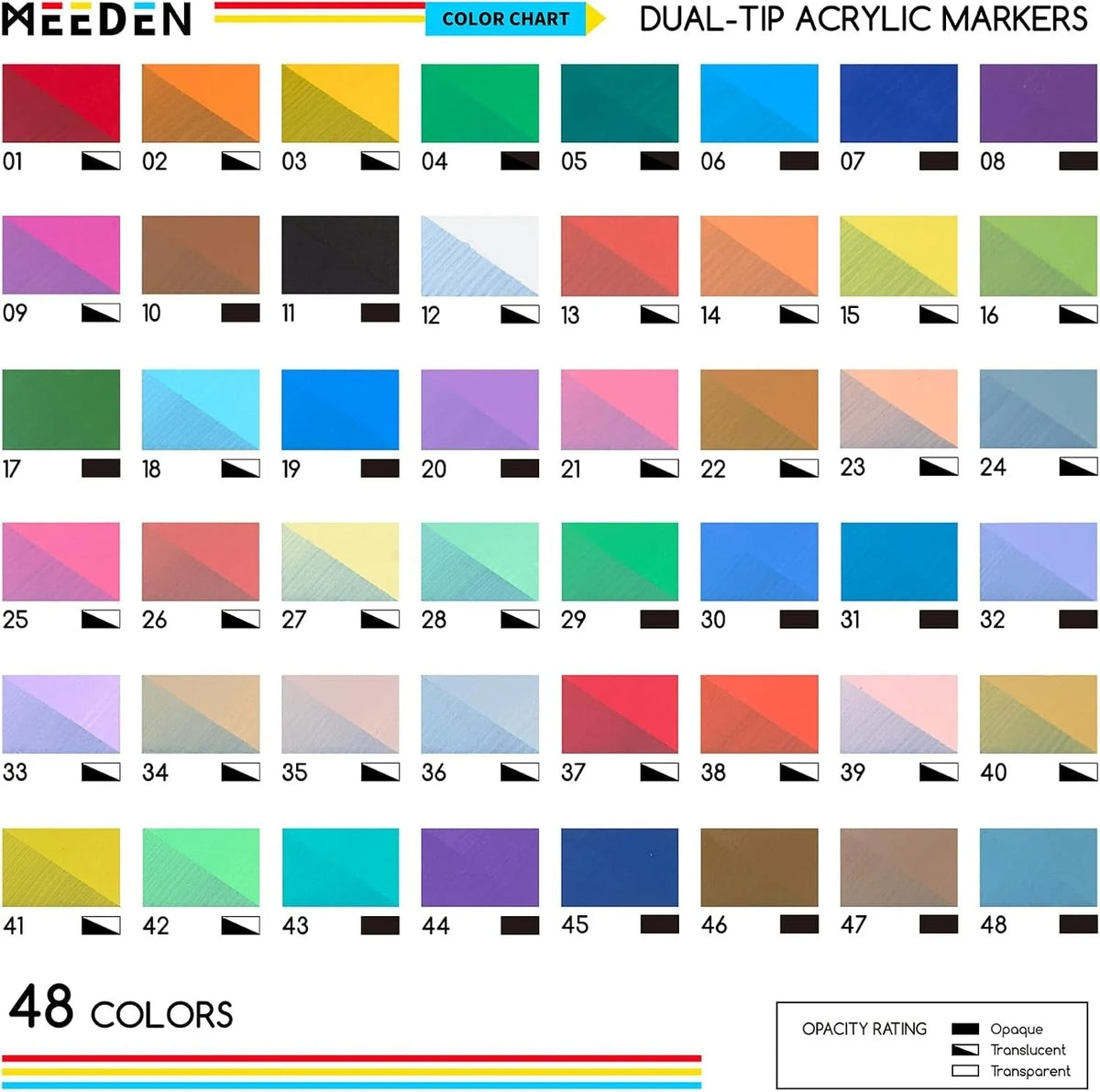 MEEDEN Acrylic Dual-Tip Marker Set in Carry Case