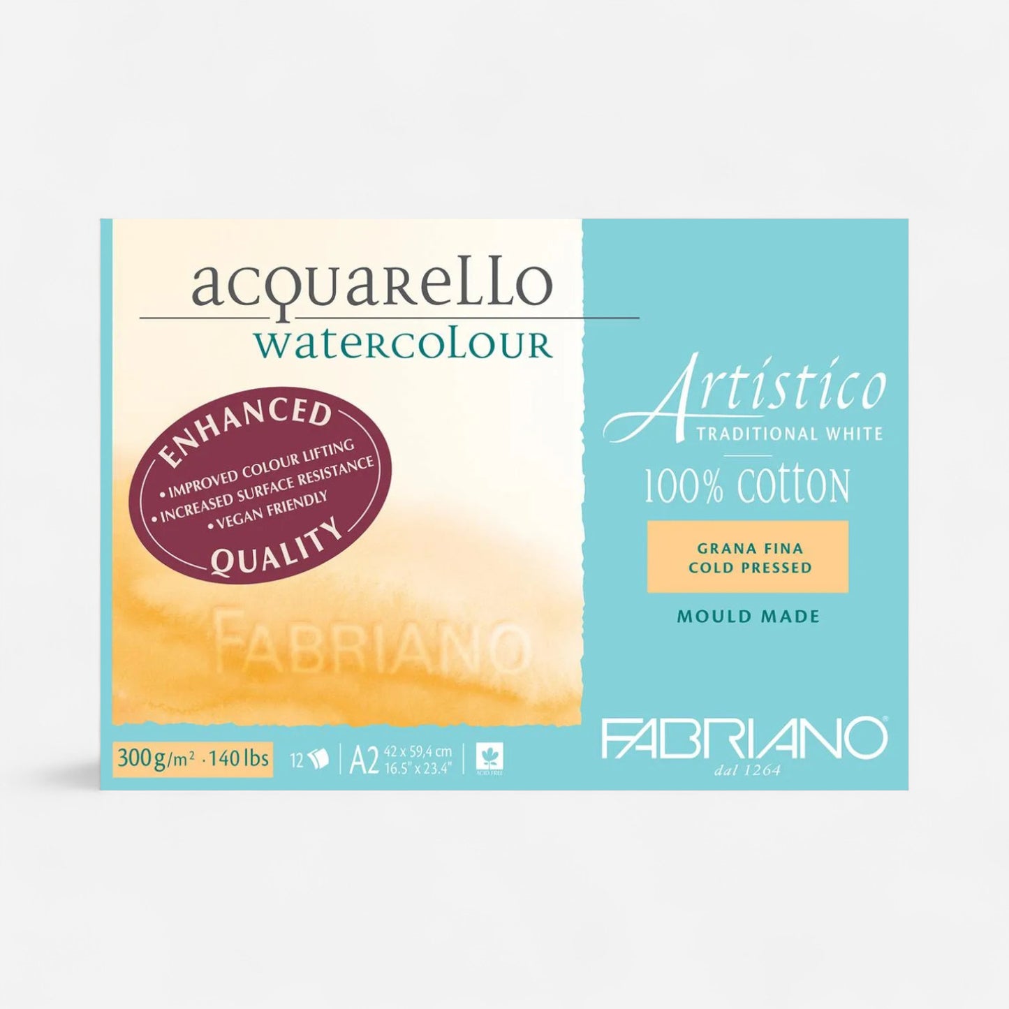 Fabriano® Enhanced Artistico 100% Cotton Watercolour Pads