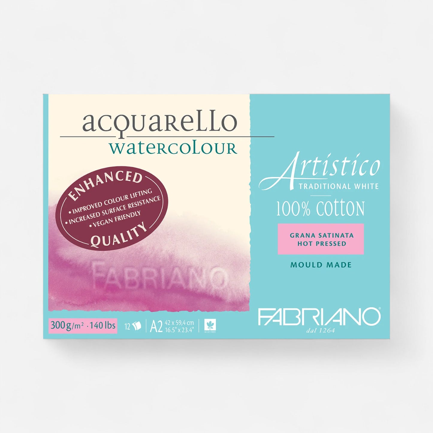 Fabriano® Enhanced Artistico 100% Cotton Watercolour Pads