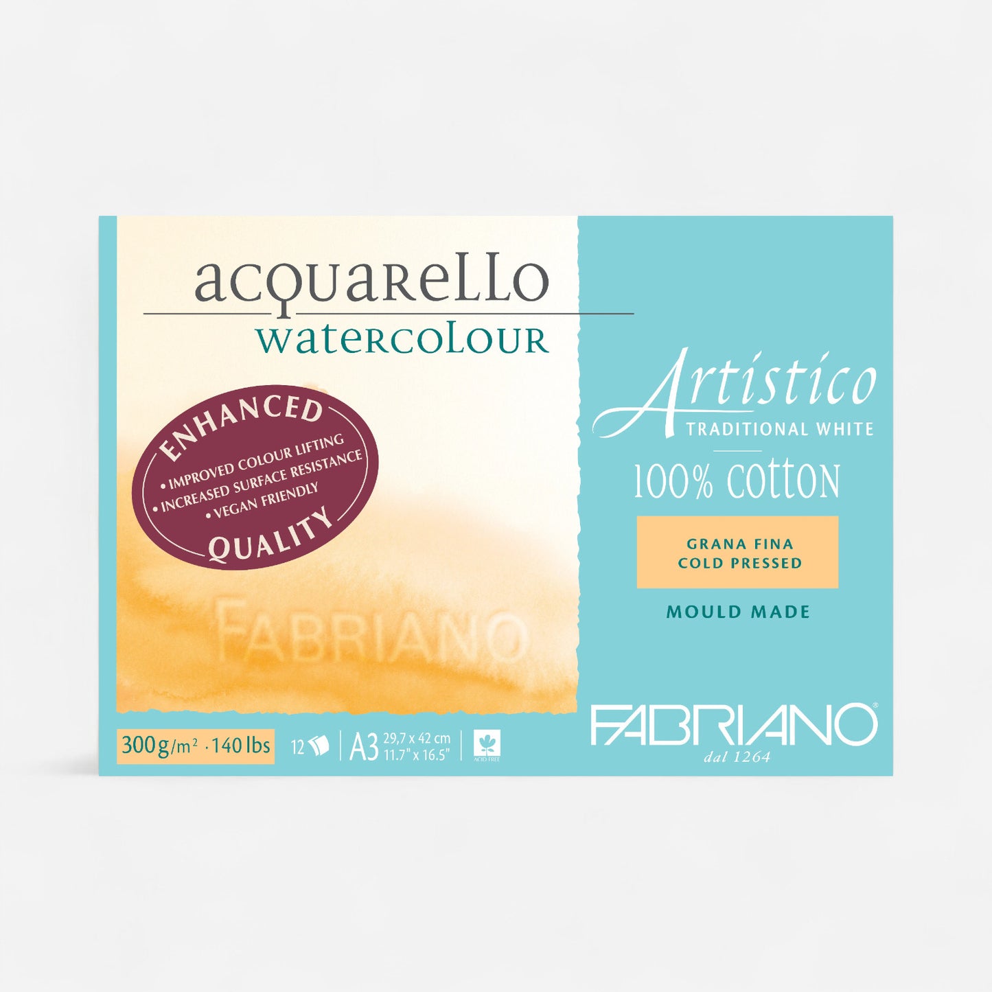 Fabriano® Enhanced Artistico 100% Cotton Watercolour Pads