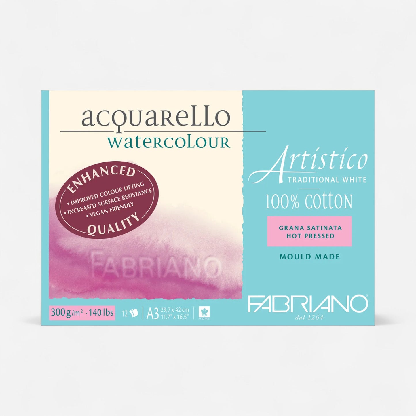 Fabriano® Enhanced Artistico 100% Cotton Watercolour Pads