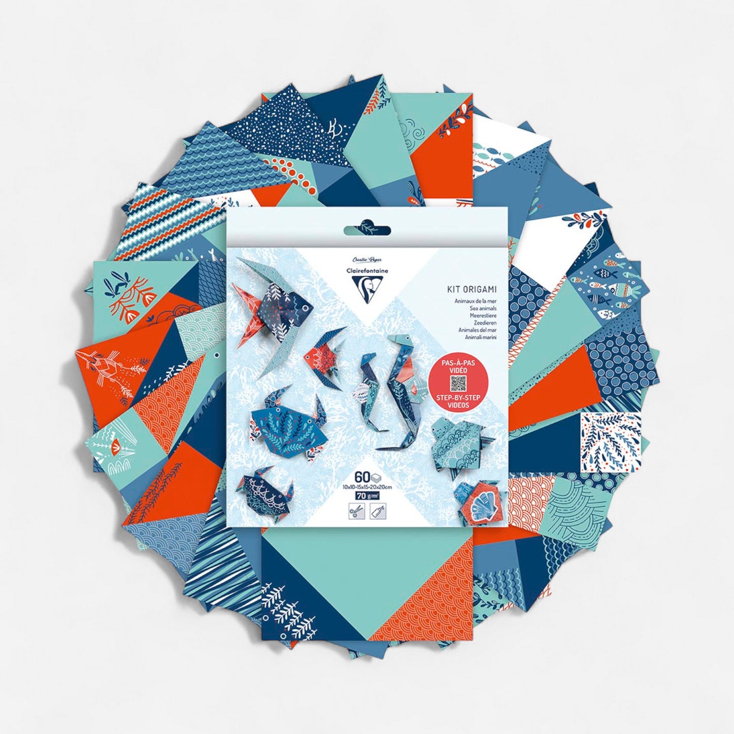 Clairefontaine Origami Kit 60sheets - Marine Wildlife