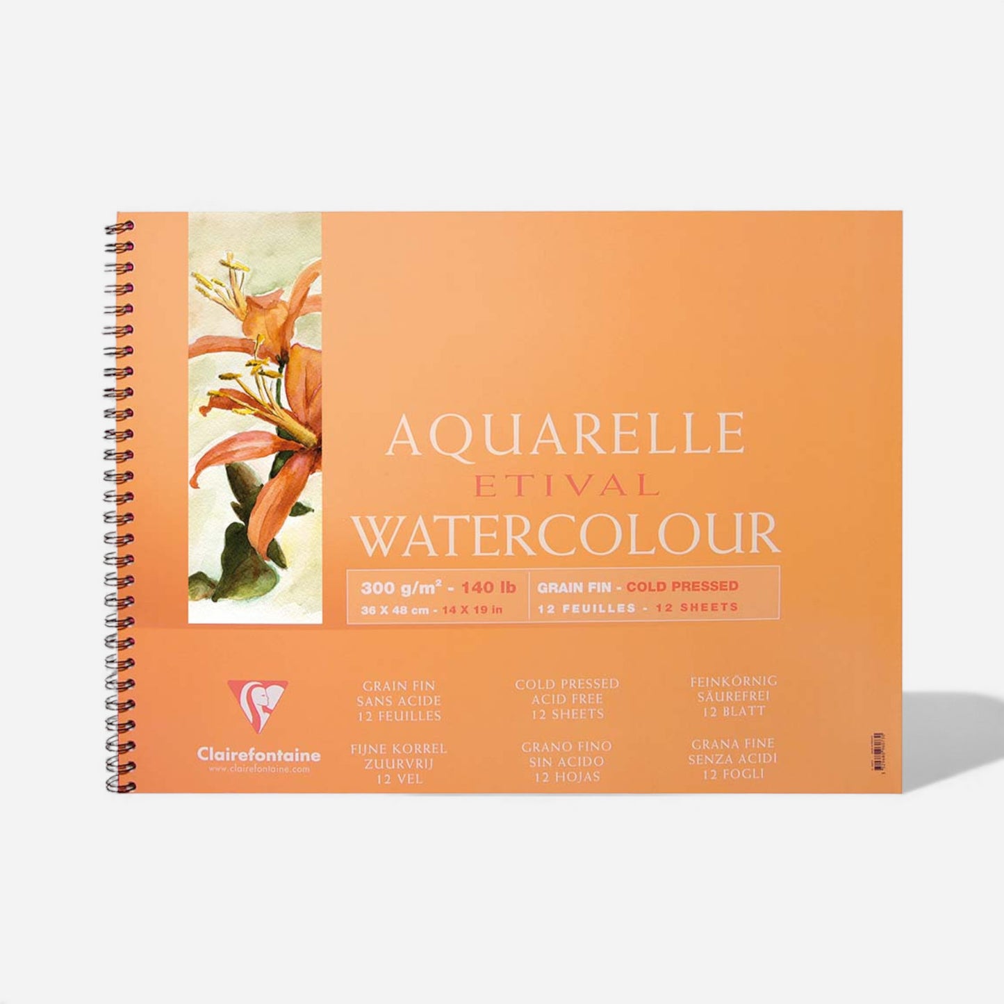 Etival Cold Press 300g Spiral Watercolour Pad 36x48cm