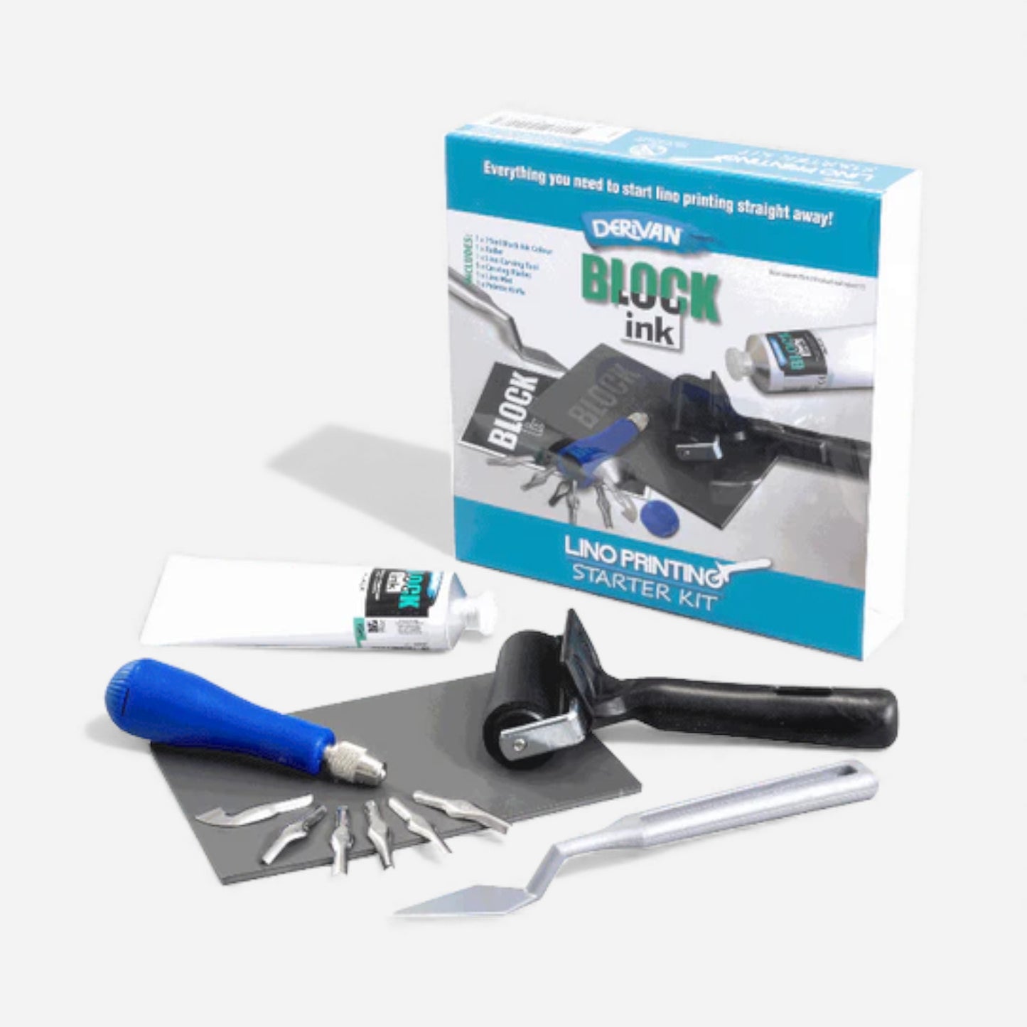 Derivan Block ink Lino Printing Starter Kit Set