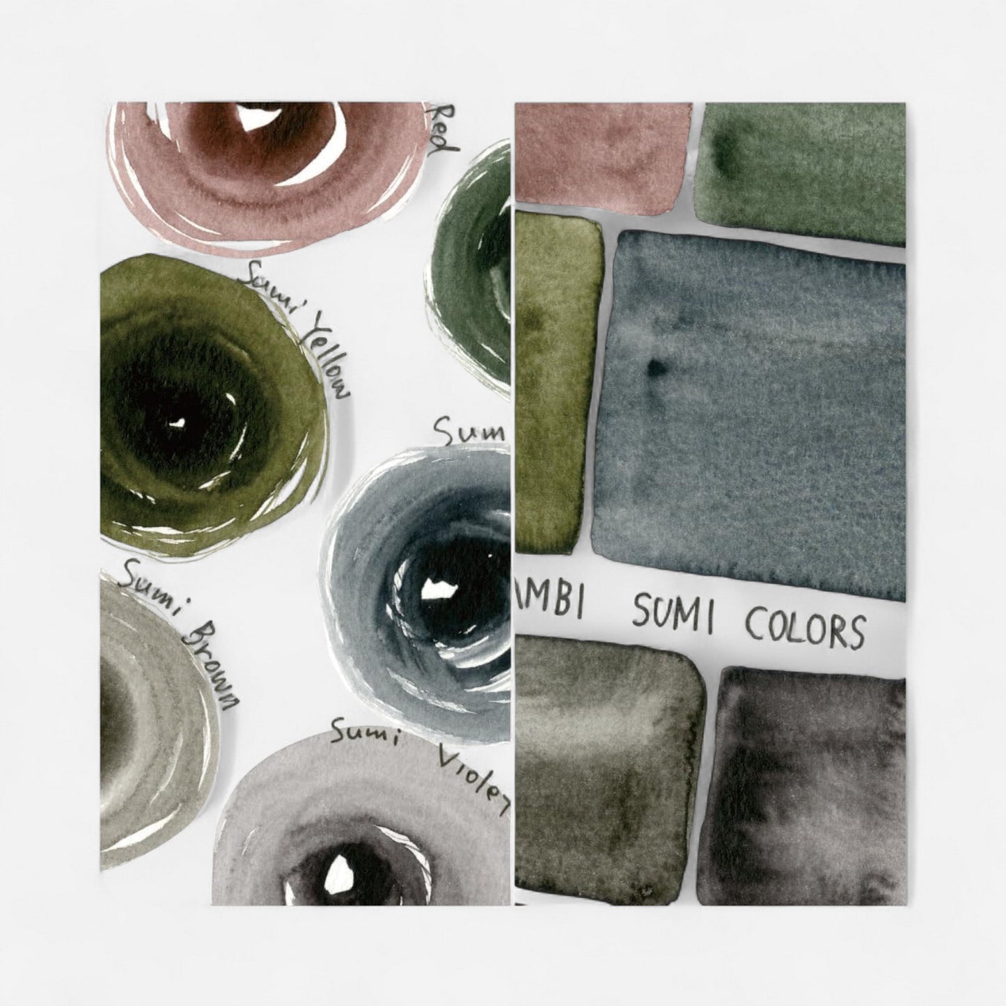 Kuretake Gansai Tambi Watercolour Sumi Colours Set 6