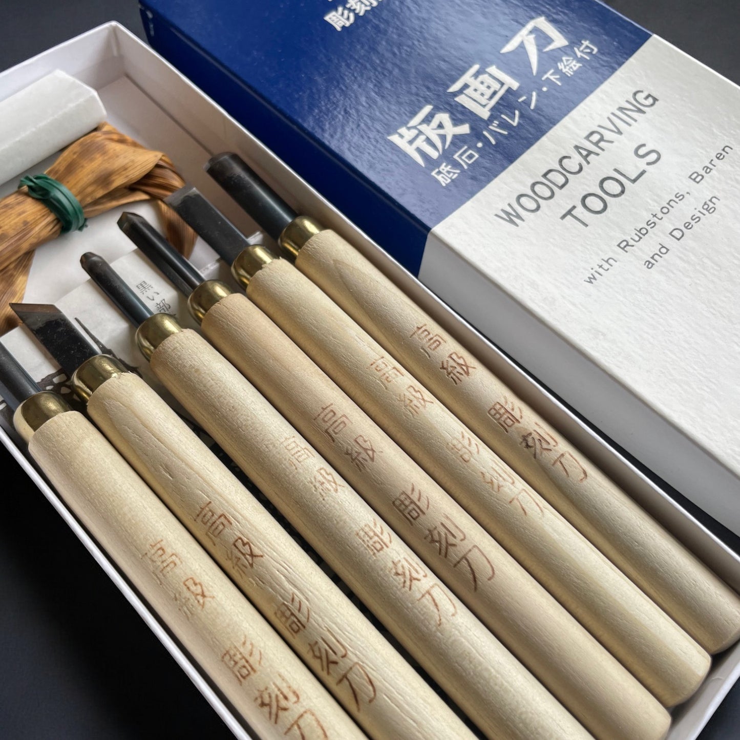Japanese 6pcs Lino Carving Tools Set with Stone & Baren