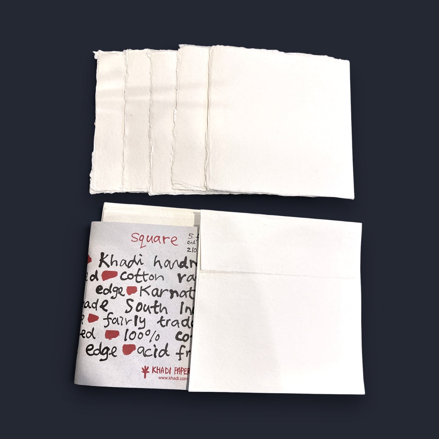 Khadi Paper Handmade 100% Cotton Card & Envelope Pack