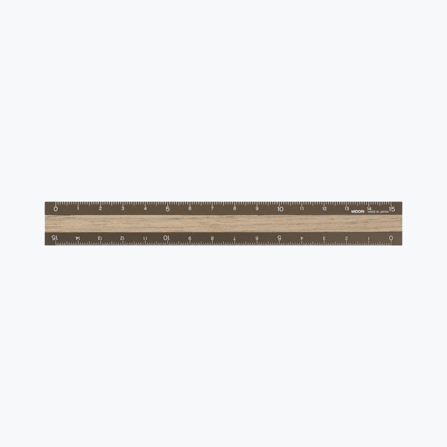 Midori® Aluminium 15cm Metal & Wood Ruler