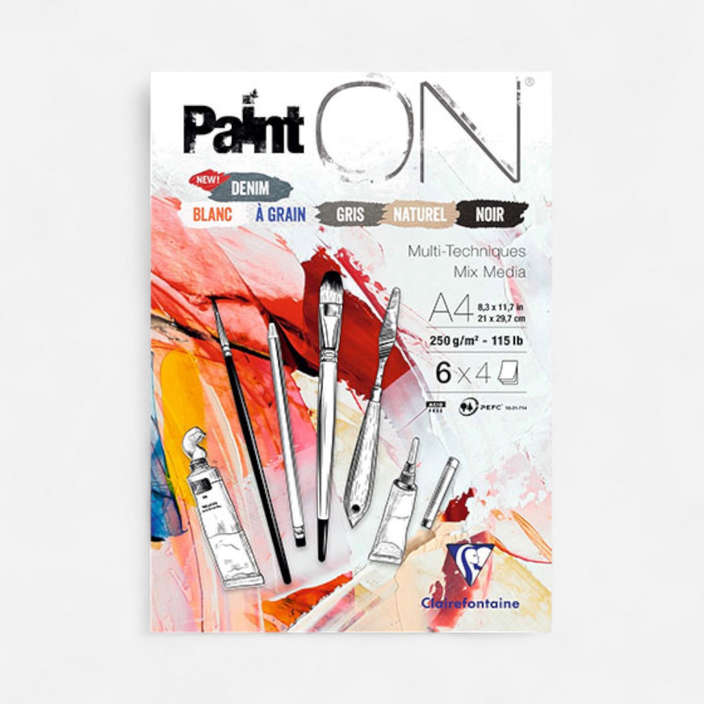 Clairefontaine PaintON Mixed Media Assorted Paper Pad 250gsm