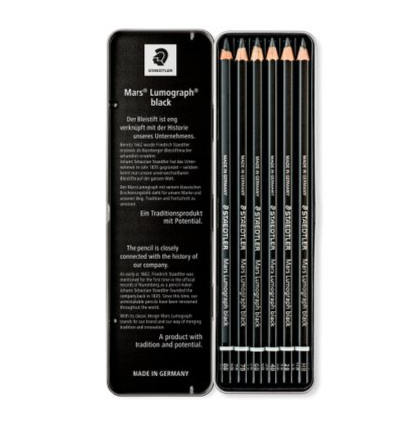 Mars® Lumograph® black - Set of 6 in tin box