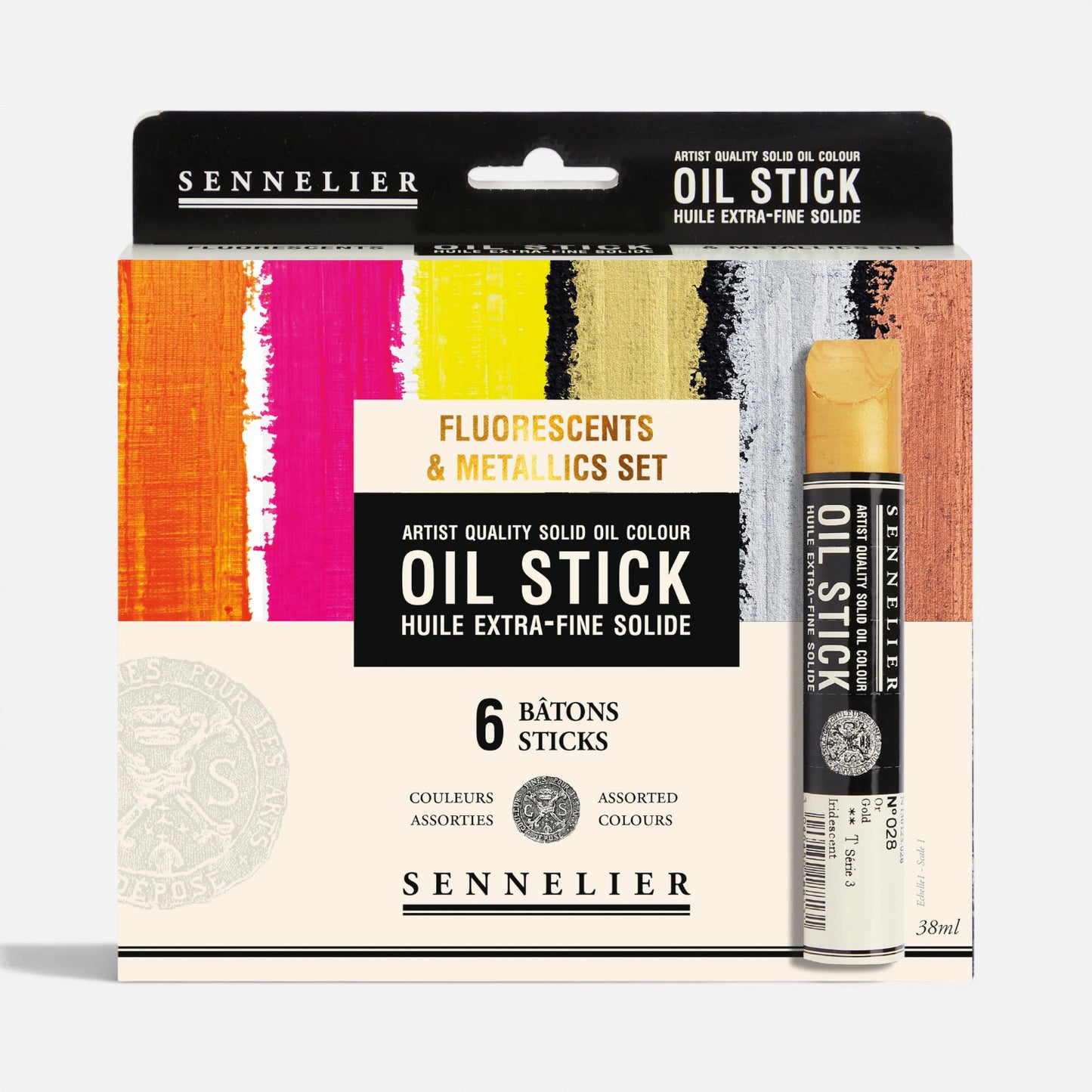 Sennelier Solid Oil Sticks Medium Set of 6 Fluro & Metallics