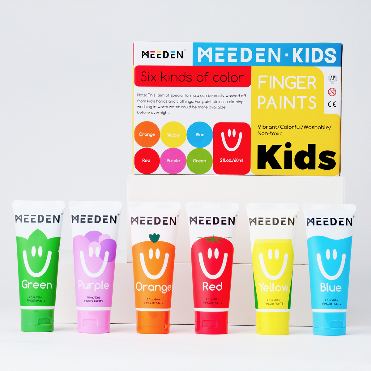 MEEDEN Kids Finger Paint Set 6 Colours
