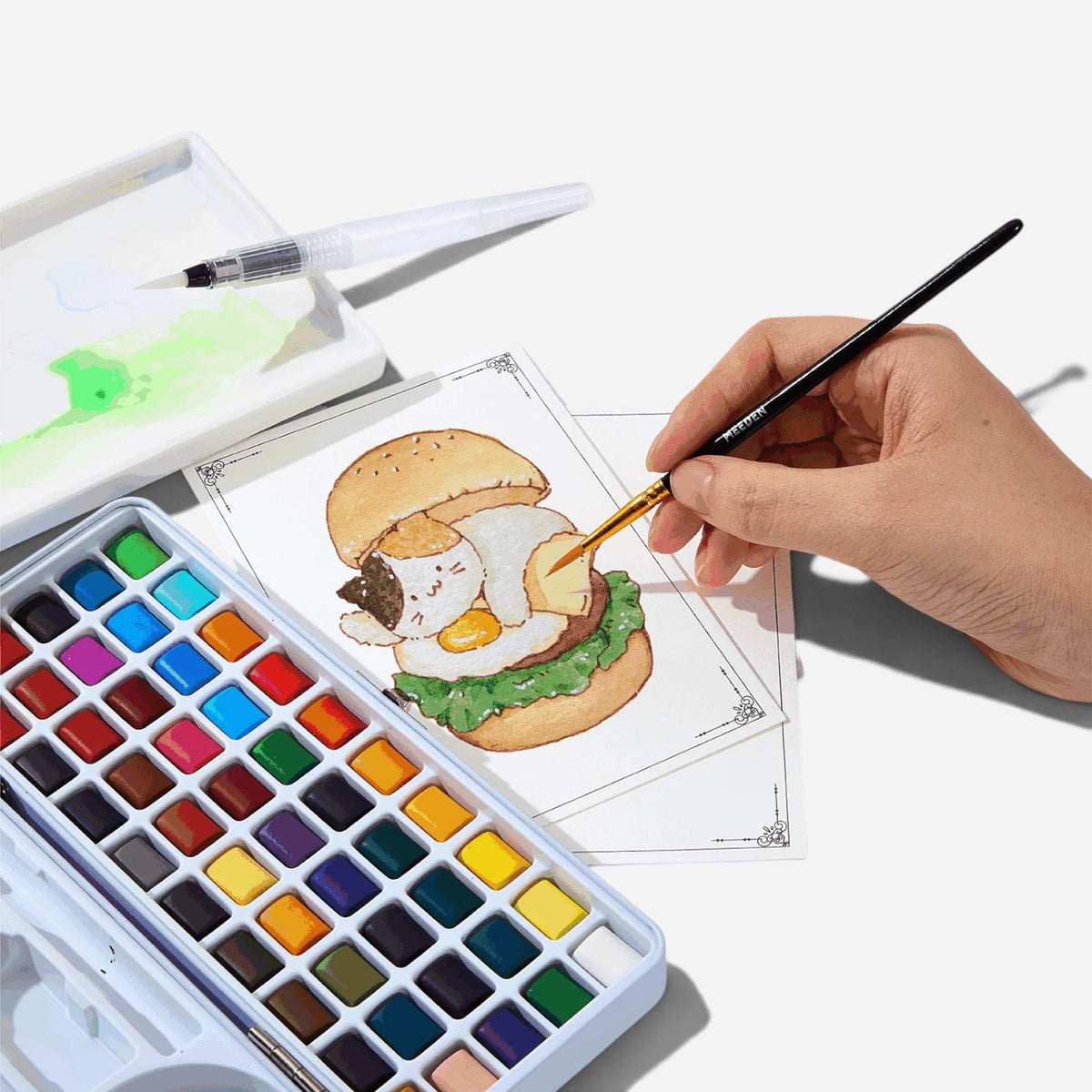 MEEDEN Complete Watercolour Kit 50 Colour Palette