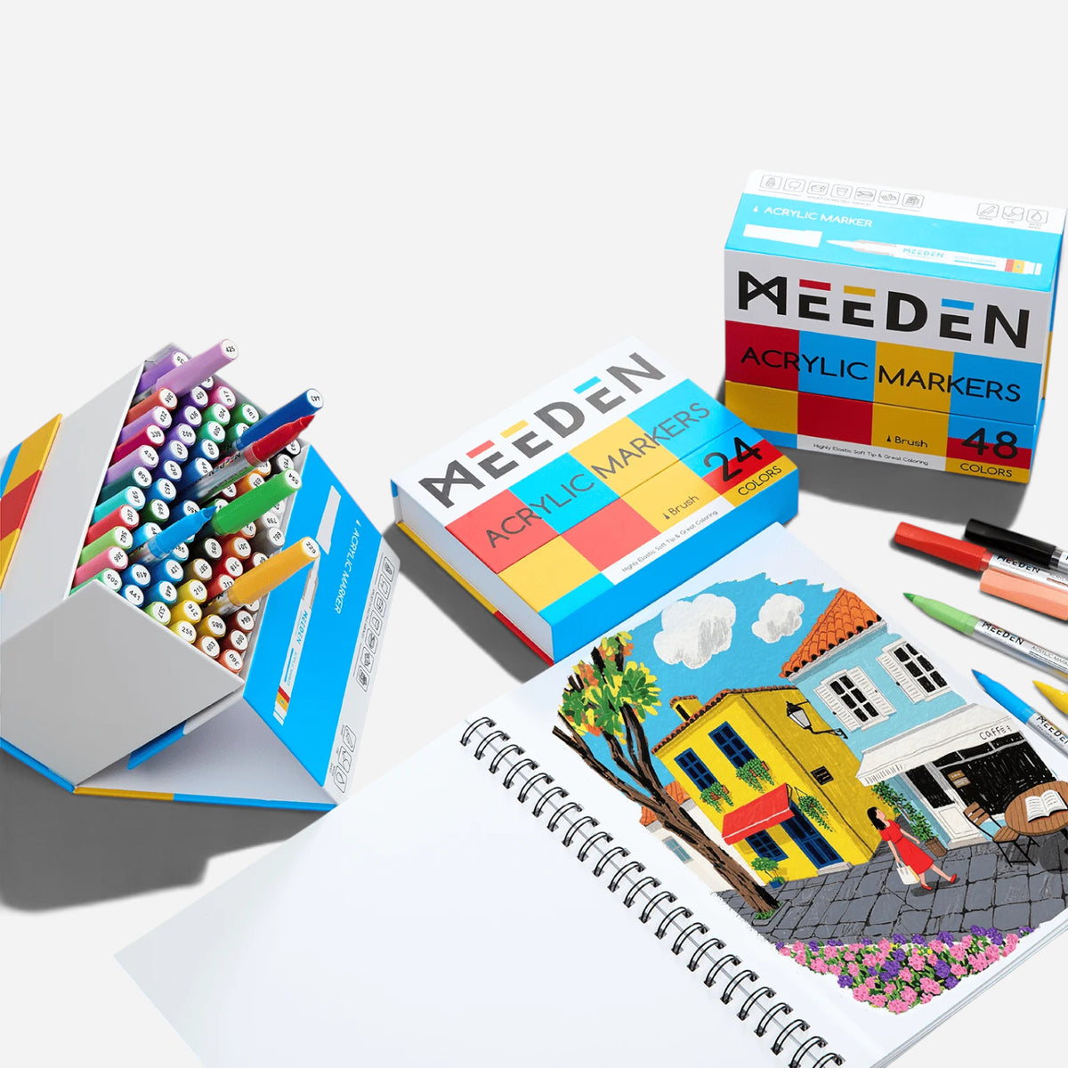 MEEDEN Acrylic Brush Marker Set