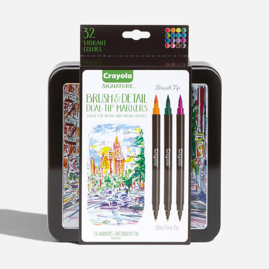 Crayola Signature Brush & Detail Dual-Tip Markers