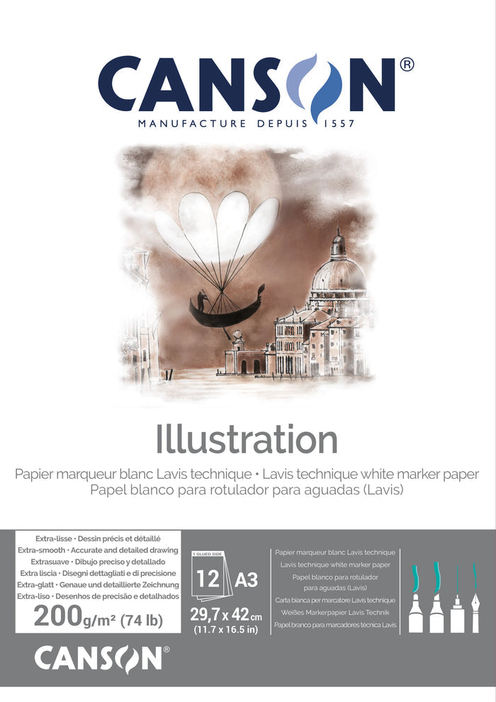 Canson Illustration White Marker Paper Pad 200g/m
