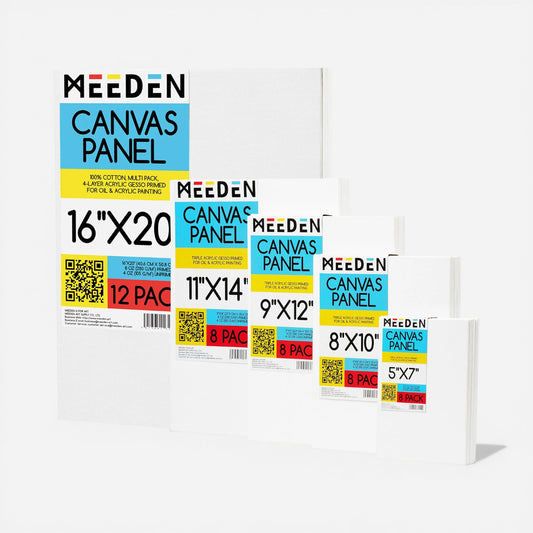 MEEDEN 100% Cotton Canvas Panel Board White 11x14"