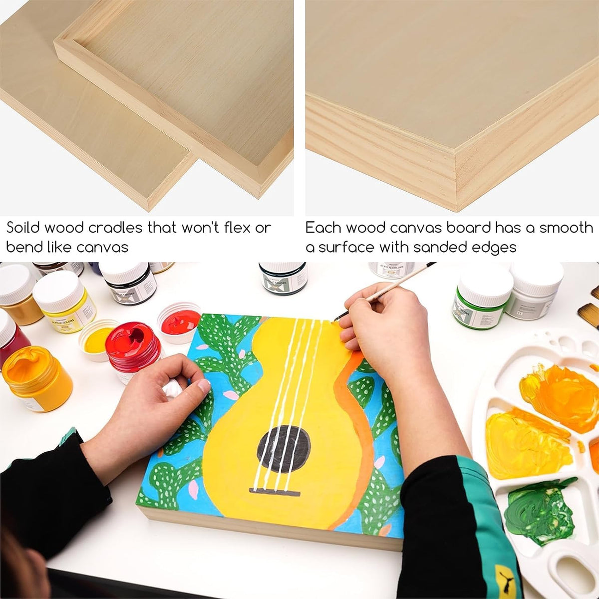 MEEDEN Thick Edge 'Gallery' Birchwood Painting Panels 2 PACK