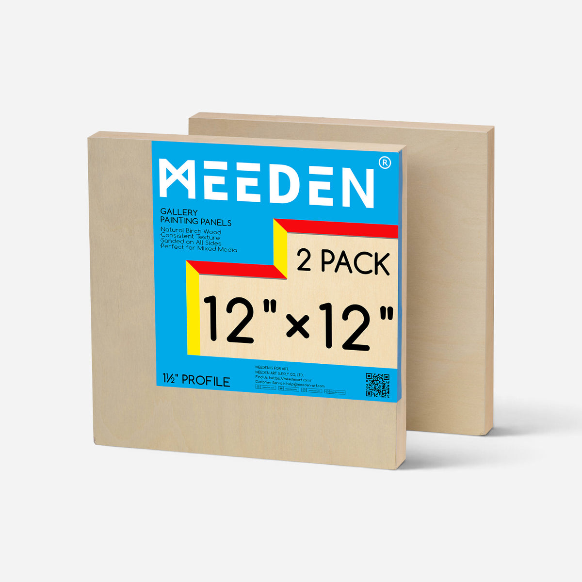 MEEDEN Thick Edge 'Gallery' Birchwood Painting Panels 2 PACK