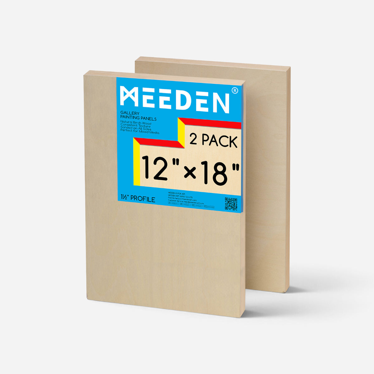 MEEDEN Thick Edge 'Gallery' Birchwood Painting Panels 2 PACK