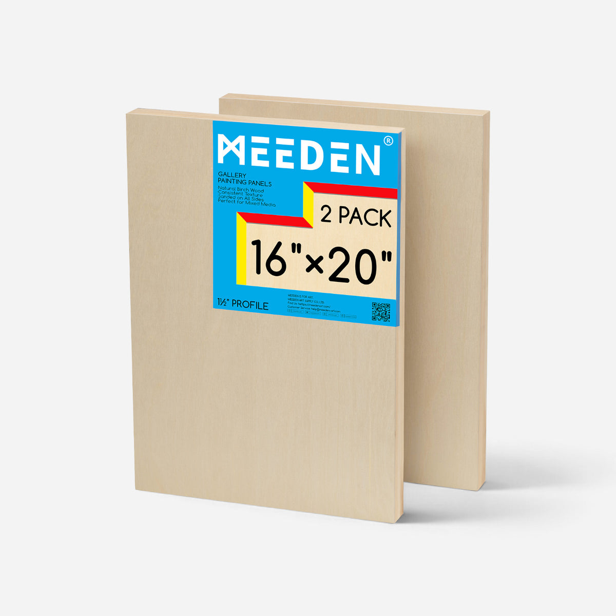 MEEDEN Thick Edge 'Gallery' Birchwood Painting Panels 2 PACK