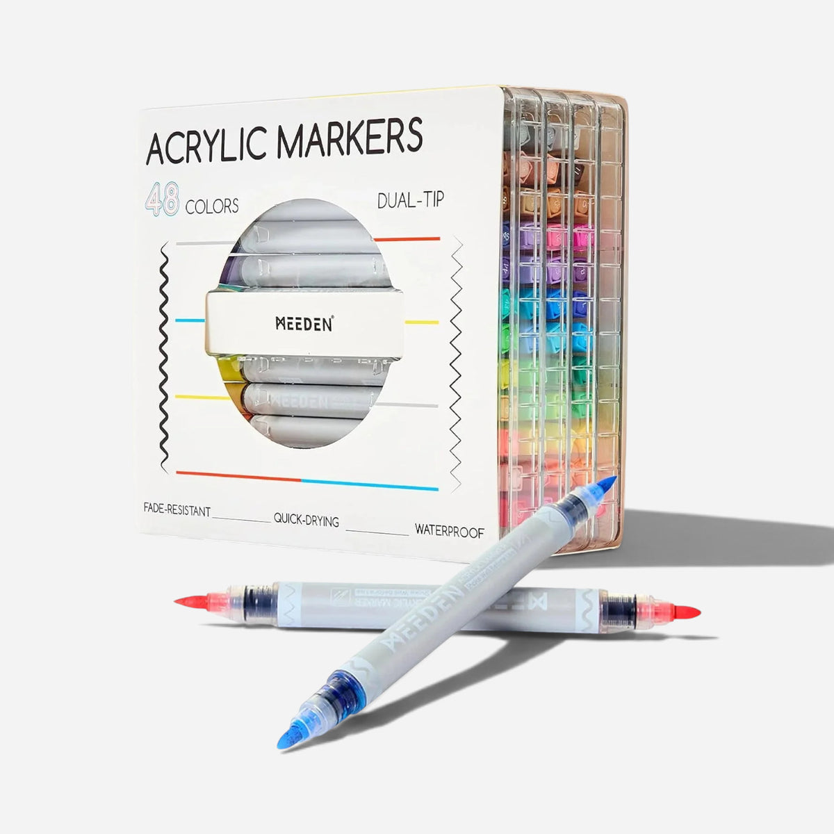 MEEDEN Acrylic Dual-Tip Marker Set in Carry Case
