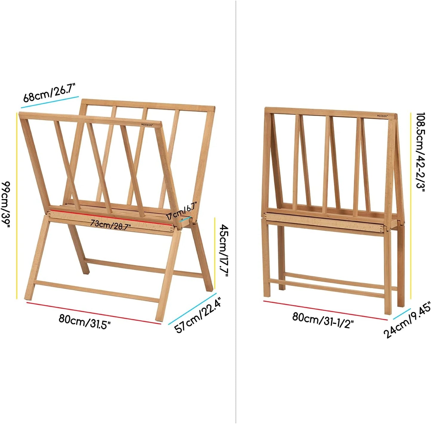 MEEDEN Large Foldable Wooden Art Rack