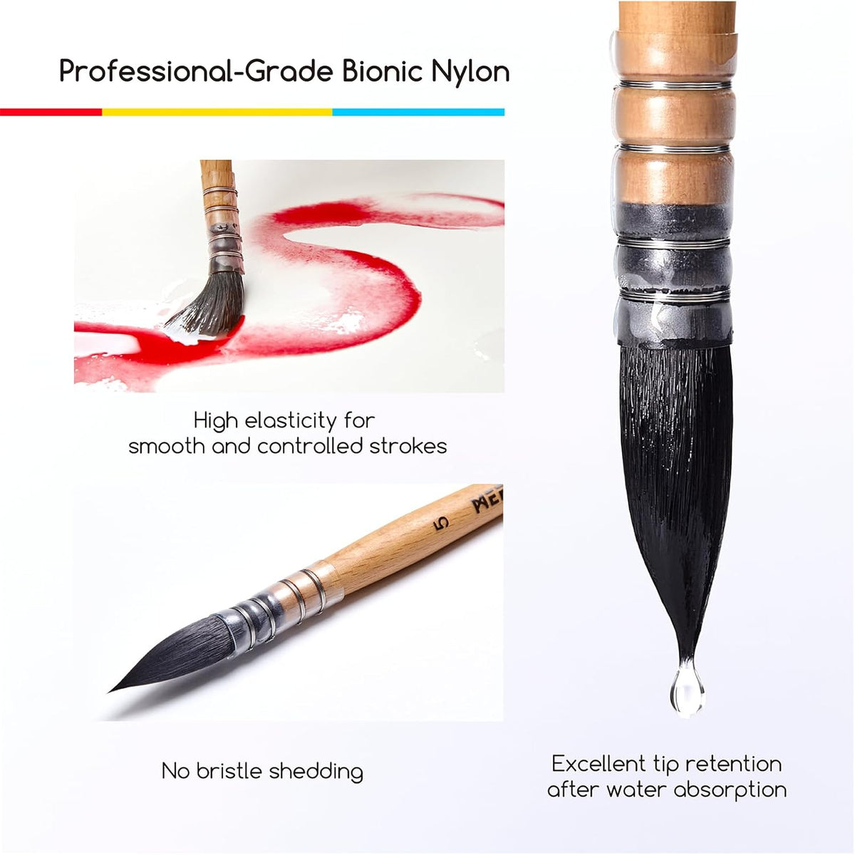 MEEDEN Professional Watercolour & Ink Paint Brush - Synthetic Squirrel
