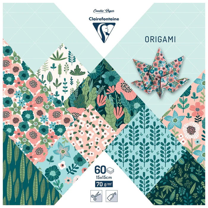 Clairefontaine Origami Paper 60sheets 15x15 - Herbarium