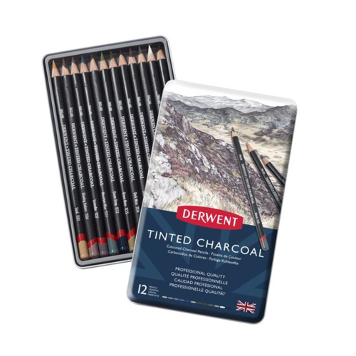 Derwent TINTED CHARCOAL Pencil Tin Sets