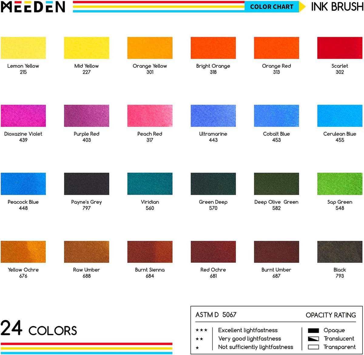 MEEDEN Ink Brush Pen Set
