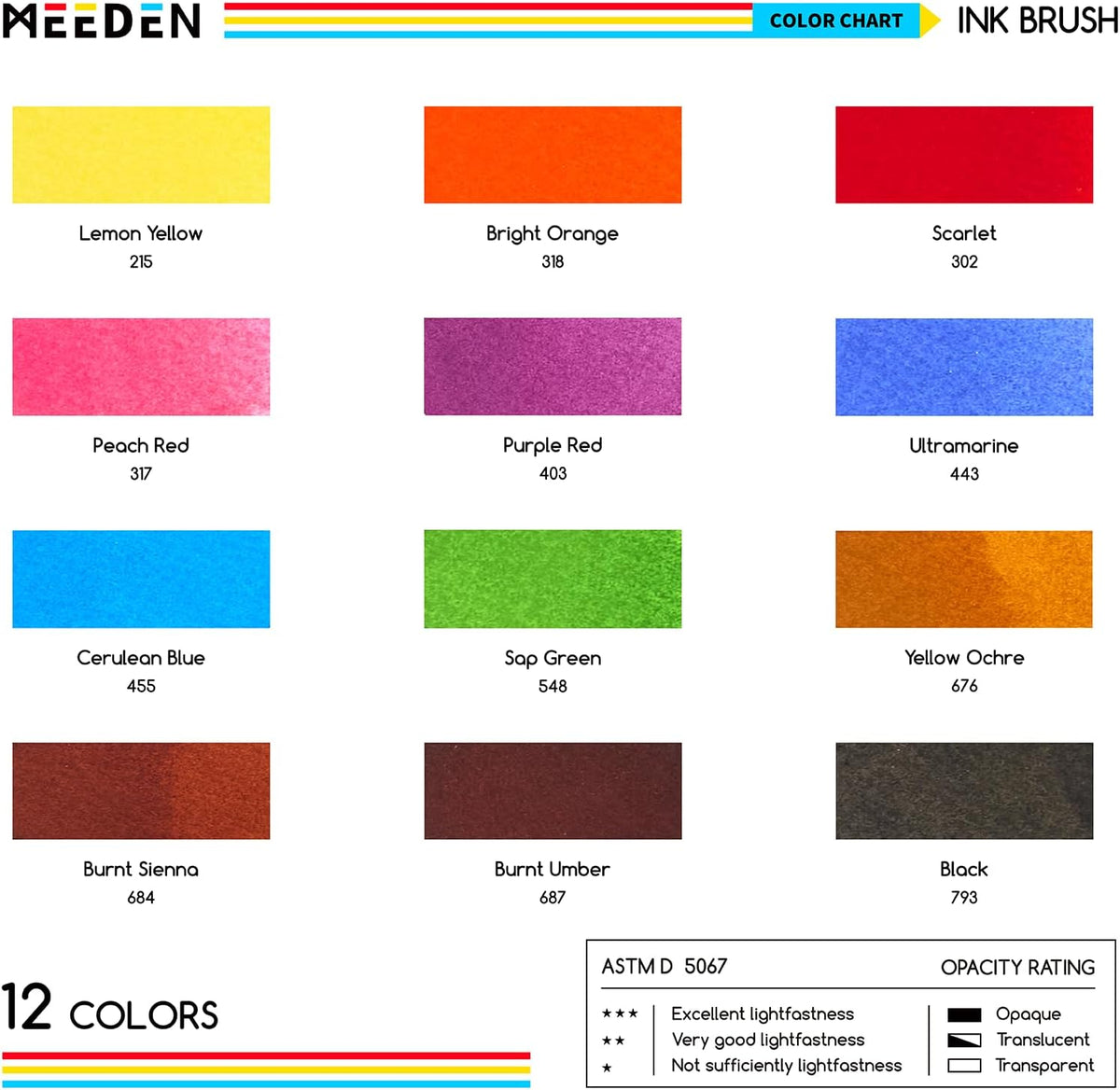 MEEDEN Ink Brush Pen Set