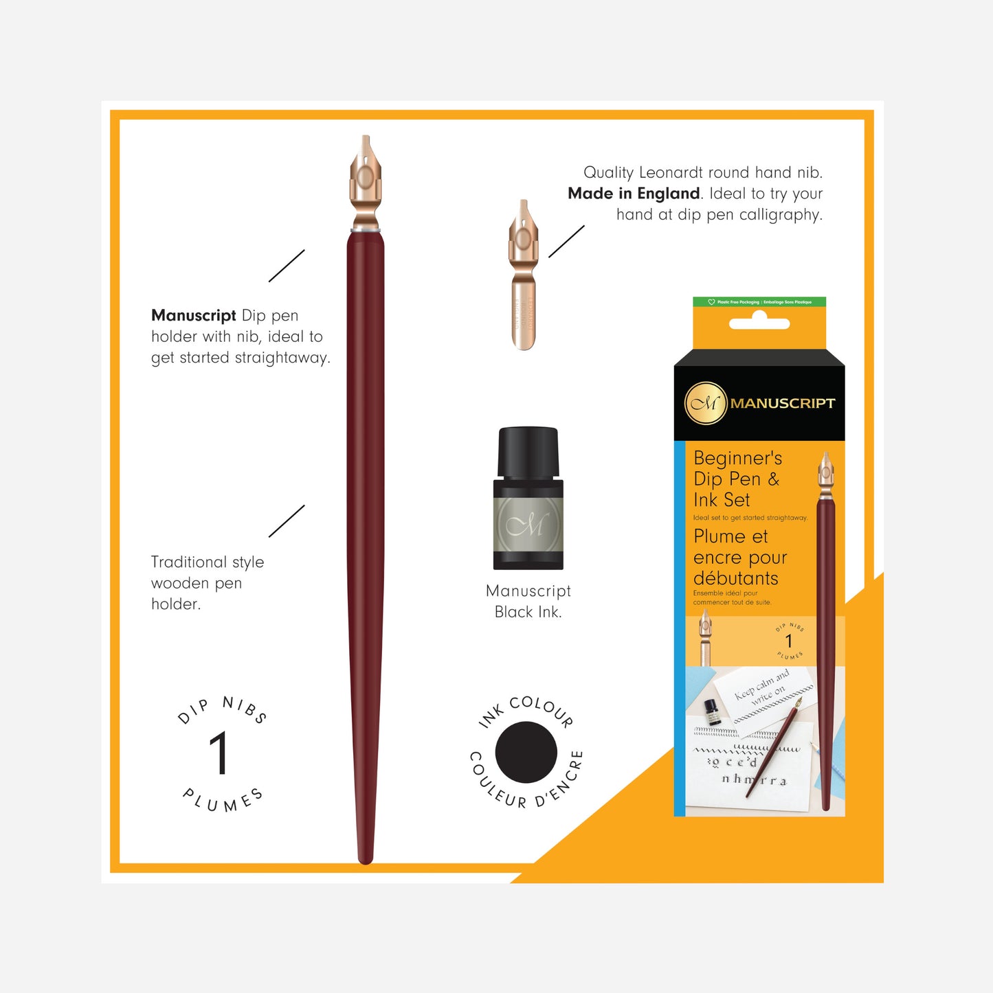 Manuscript Beginner's Dip Pen & Ink Set