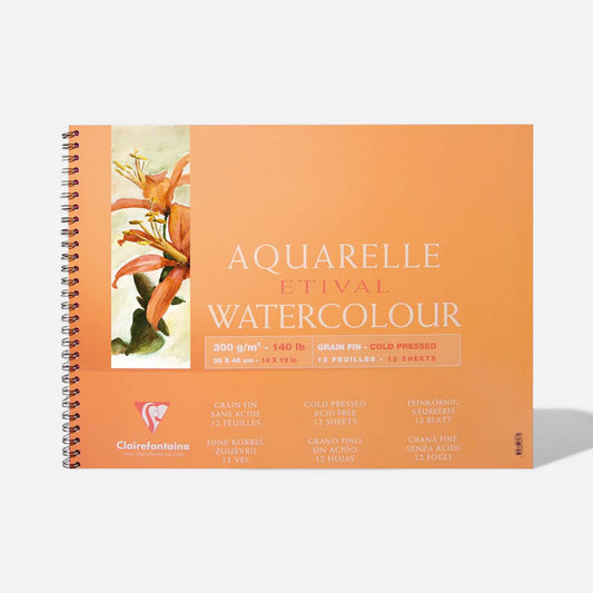 Etival Cold Press 300g Spiral Watercolour Pad 36x48cm