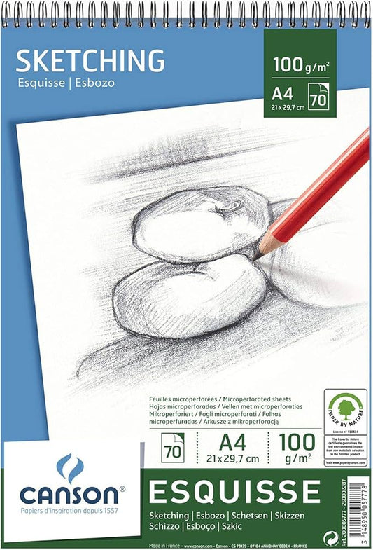 Canson Sketching spiral pad 100g