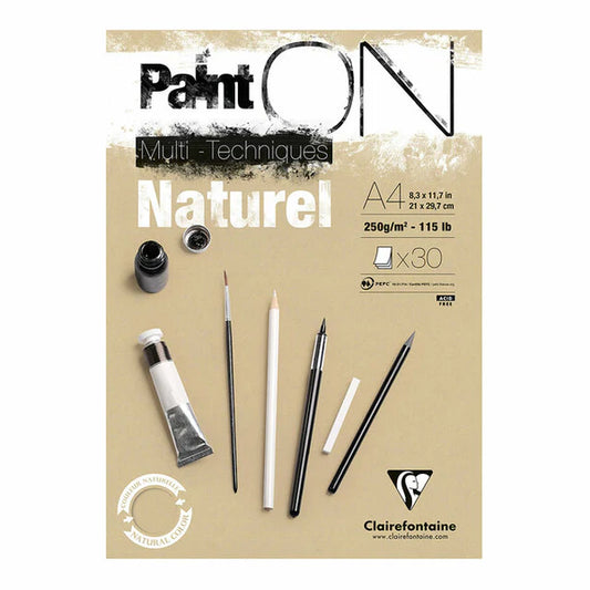 Clairefontaine Paint On Mixed Media Pad Naturel 250gsm