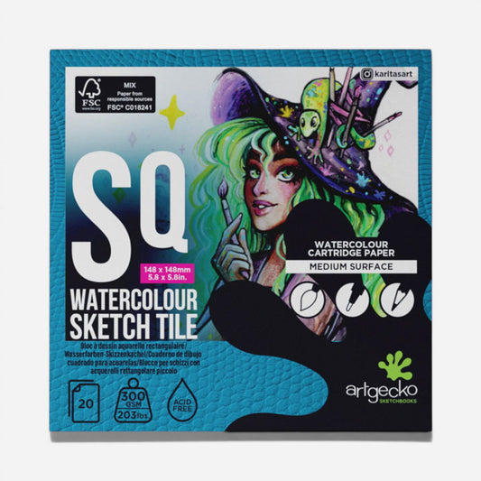 Art Gecko Watercolour Sketch Tile Square 14.8cm 300gsm