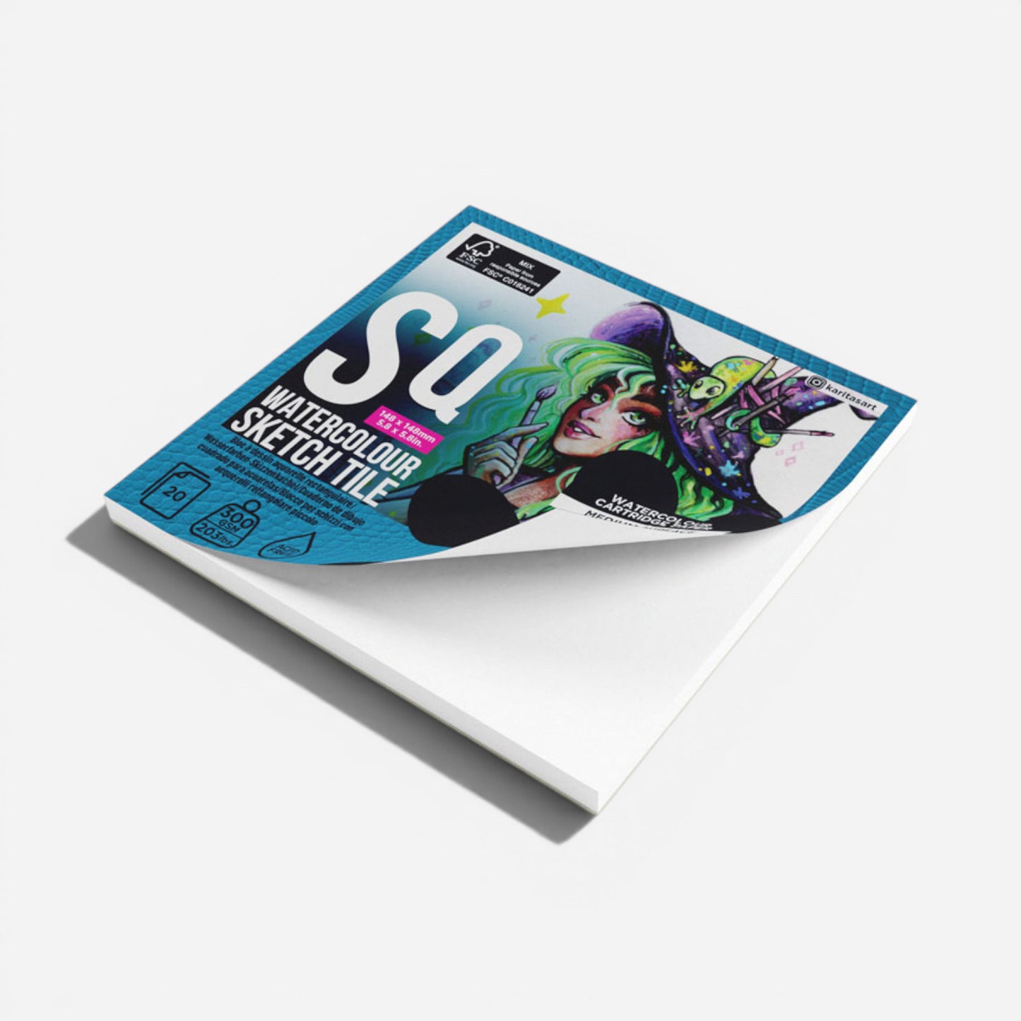 Art Gecko Watercolour Sketch Tile Square 14.8cm 300gsm