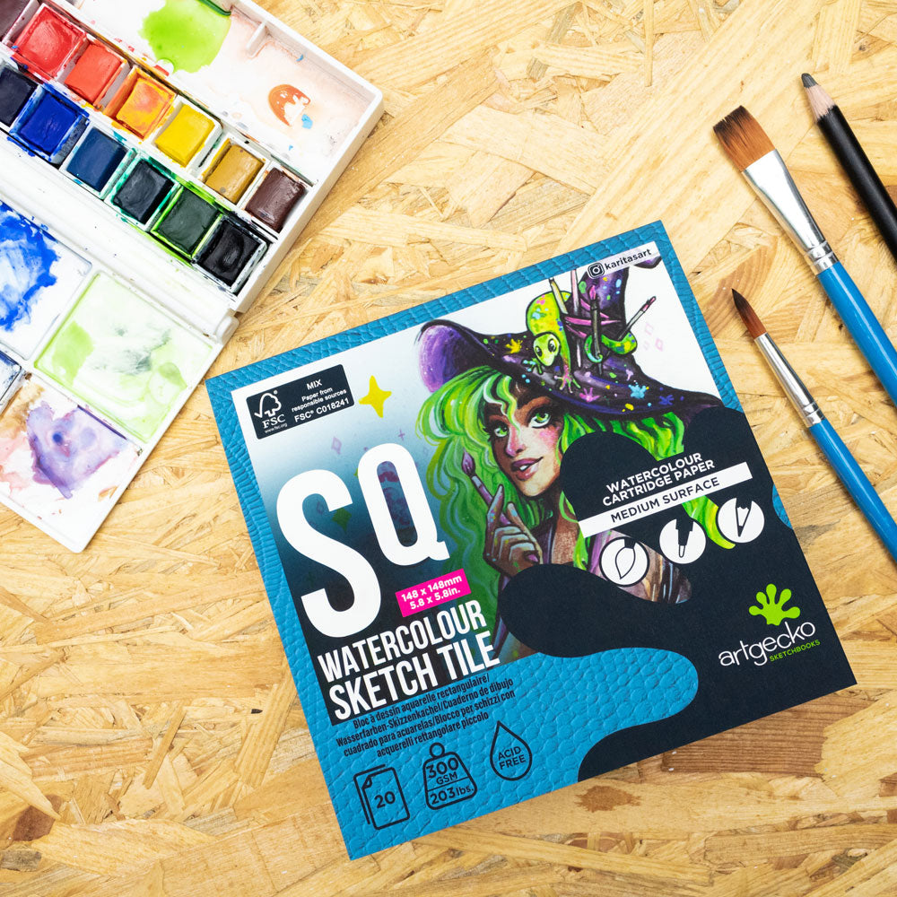 Art Gecko Watercolour Sketch Tile Square 14.8cm 300gsm