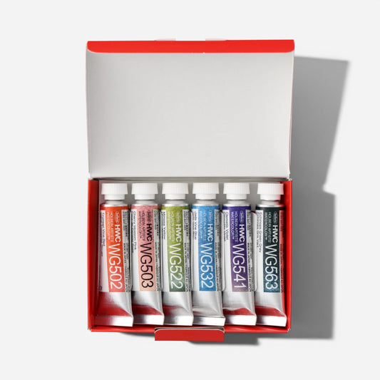 HWC Holbein Artists' Granulating Watercolour Flower Set 6