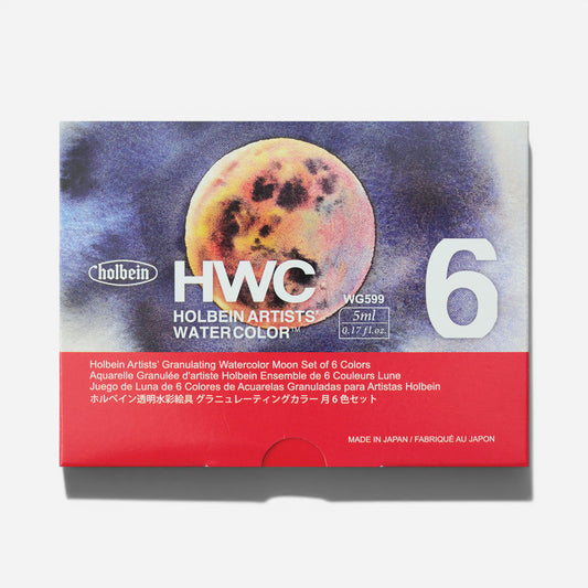 HWC Holbein Artists' Granulating Watercolour Moon Set 6