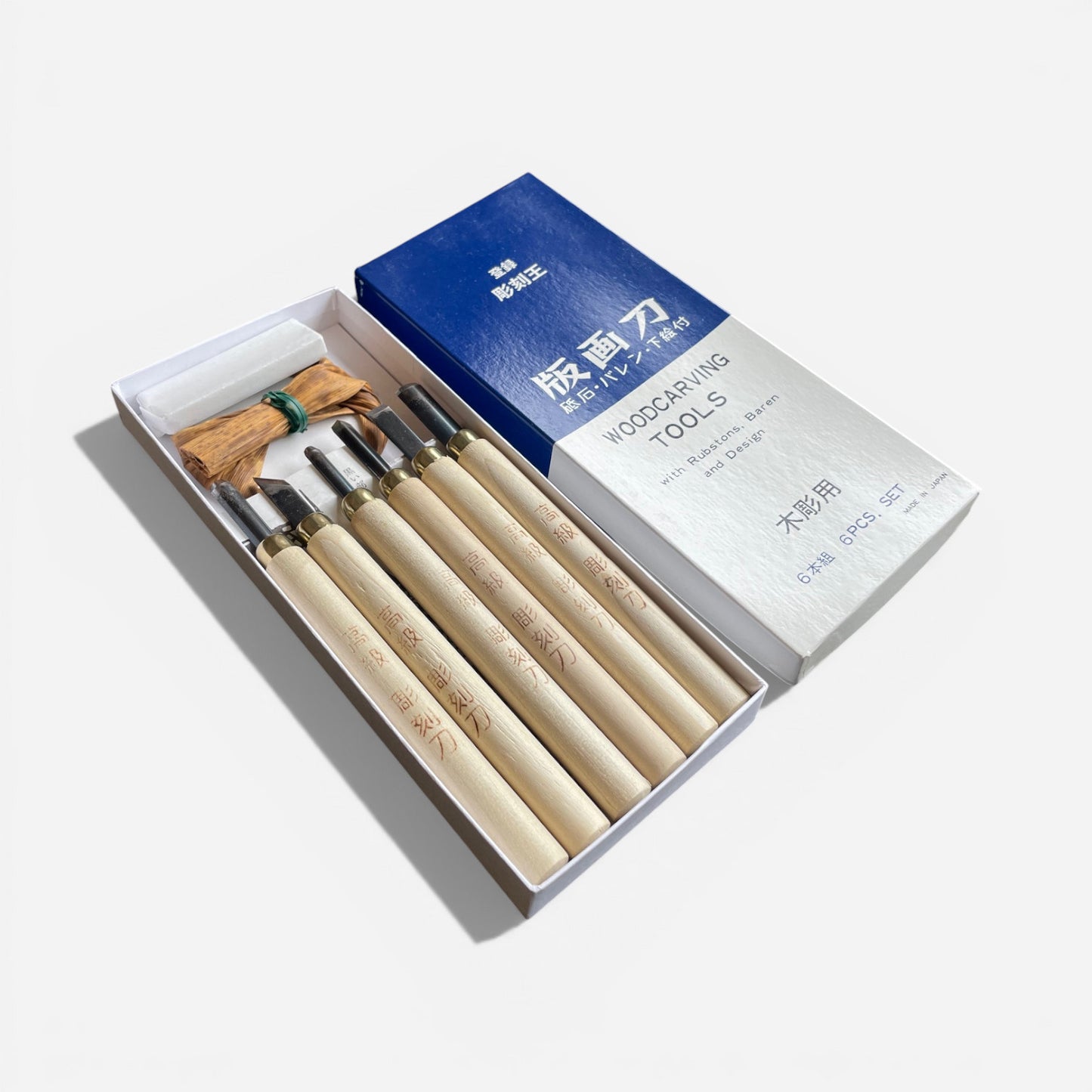 Japanese 6pcs Lino Carving Tools Set with Stone & Baren