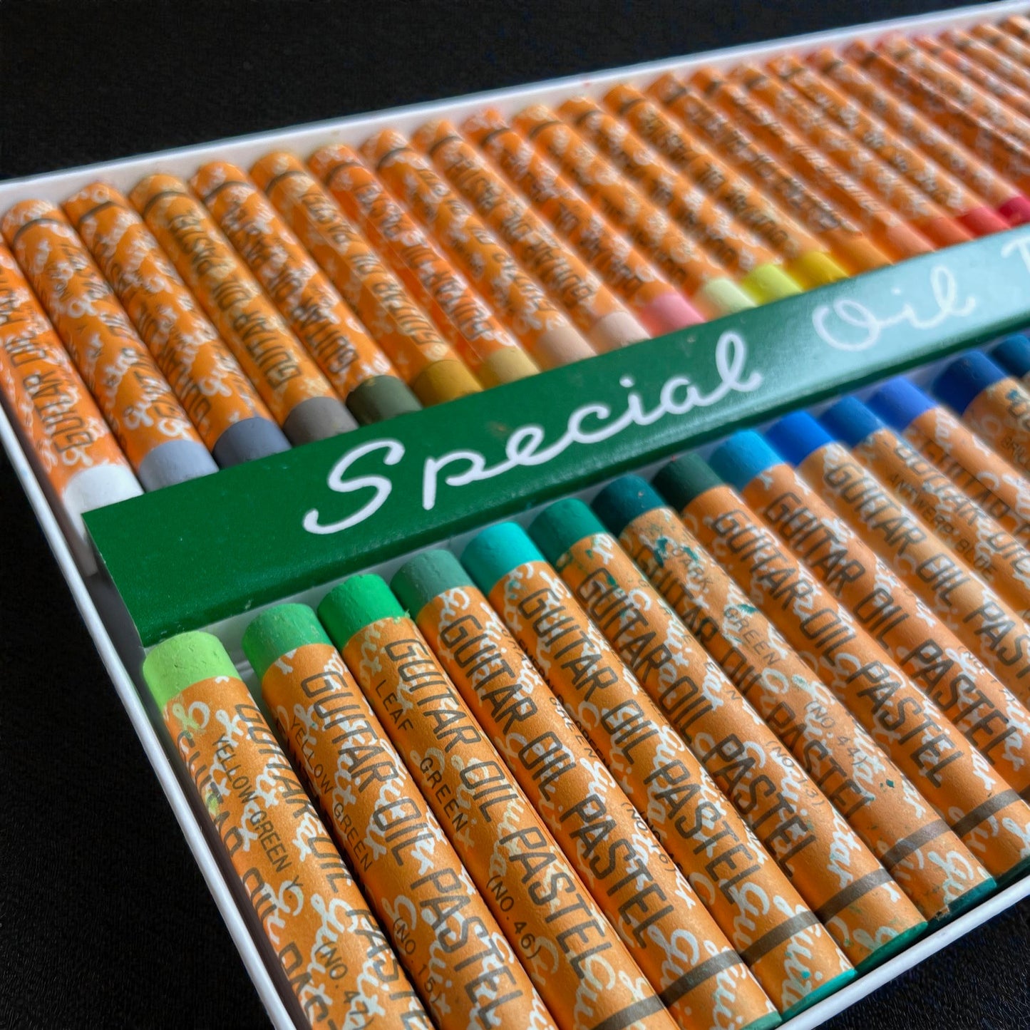 Vintage Japanese Guitar Oil Pastel Sets - 36 Small Sticks