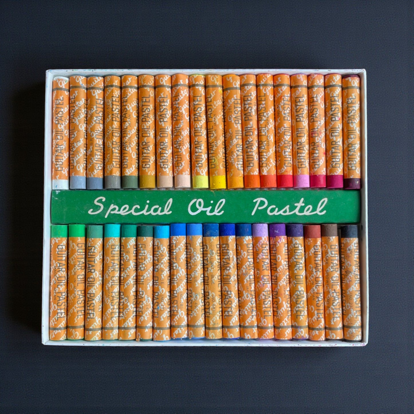 Vintage Japanese Guitar Oil Pastel Sets - 36 Small Sticks