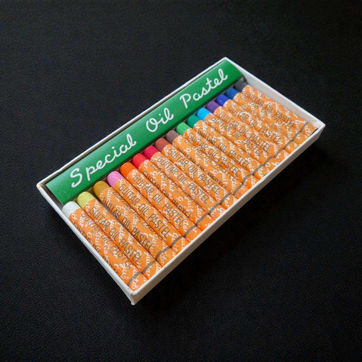 Vintage Japanese Guitar Oil Pastel Sets - 16 Small Sticks