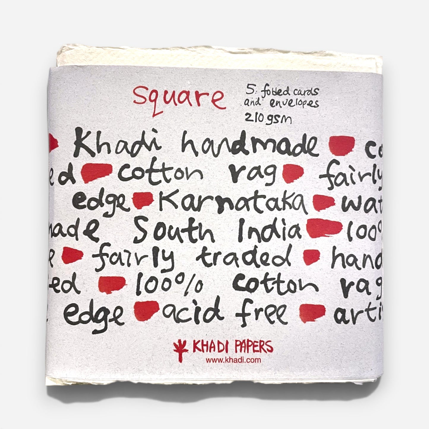 Khadi Paper Handmade 100% Cotton Card & Envelope Pack