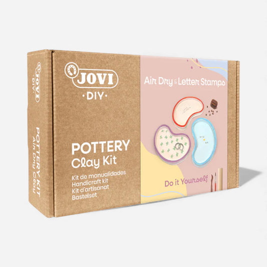 Jovi DIY Pottery Clay Kit - Air-Dry & Letter Stamps