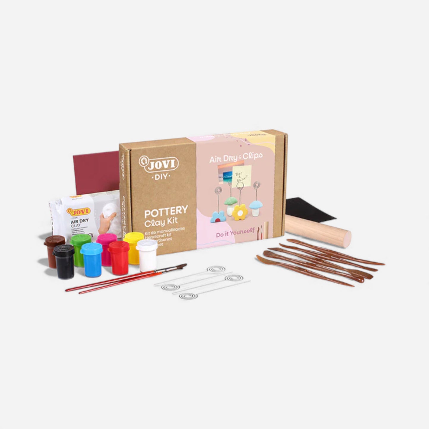 Jovi DIY Pottery Clay Kit - Air-Dry & Clips