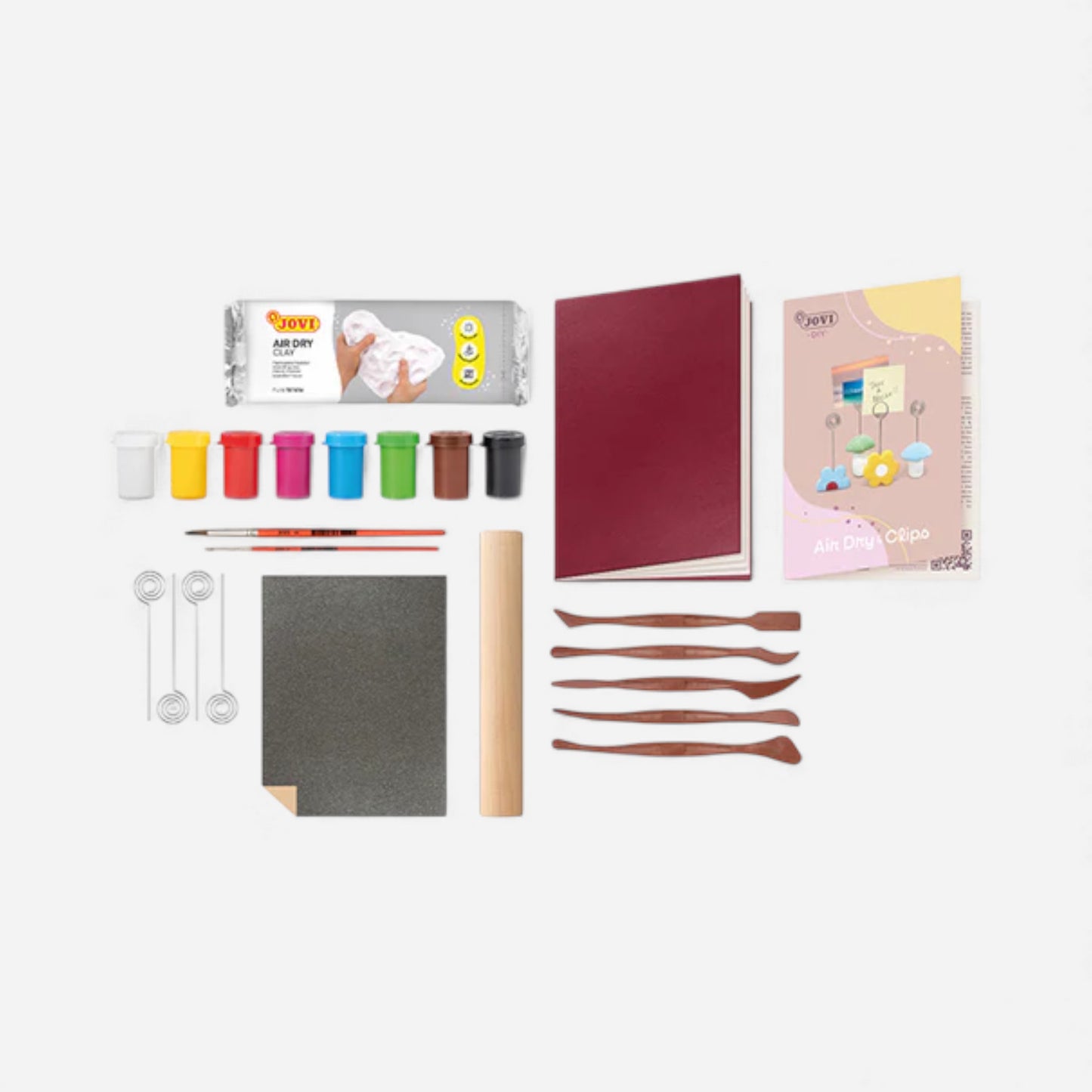 Jovi DIY Pottery Clay Kit - Air-Dry & Clips